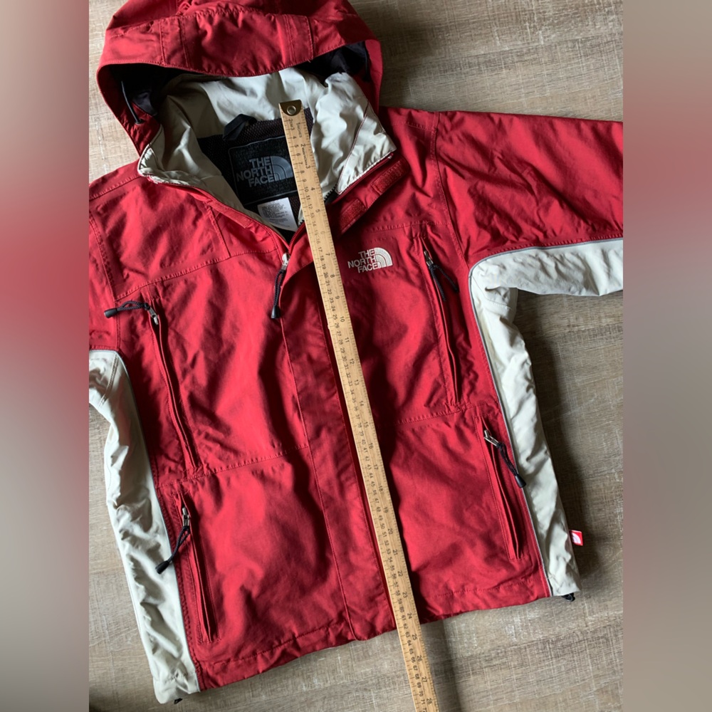 The North Face HyVent Hooded Rain Jacket Red White Waterproof Women XS - Picture 13 of 16